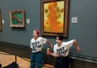 Oil protesters appear in court after throwing soup at Van Gogh painting